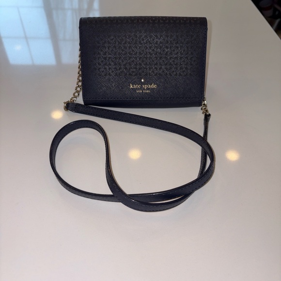 KATE SPADE Navy Cedar Street Cami Perforated crossbody/clutch purse. - Picture 2 of 5